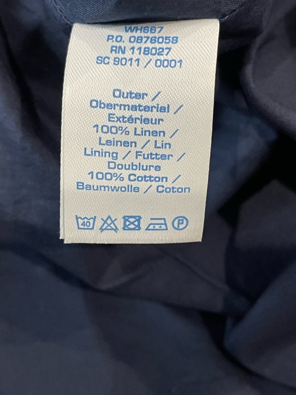 Boden Women Dress Size 6R Blue/White 100% Linen Back 0000000000000000000